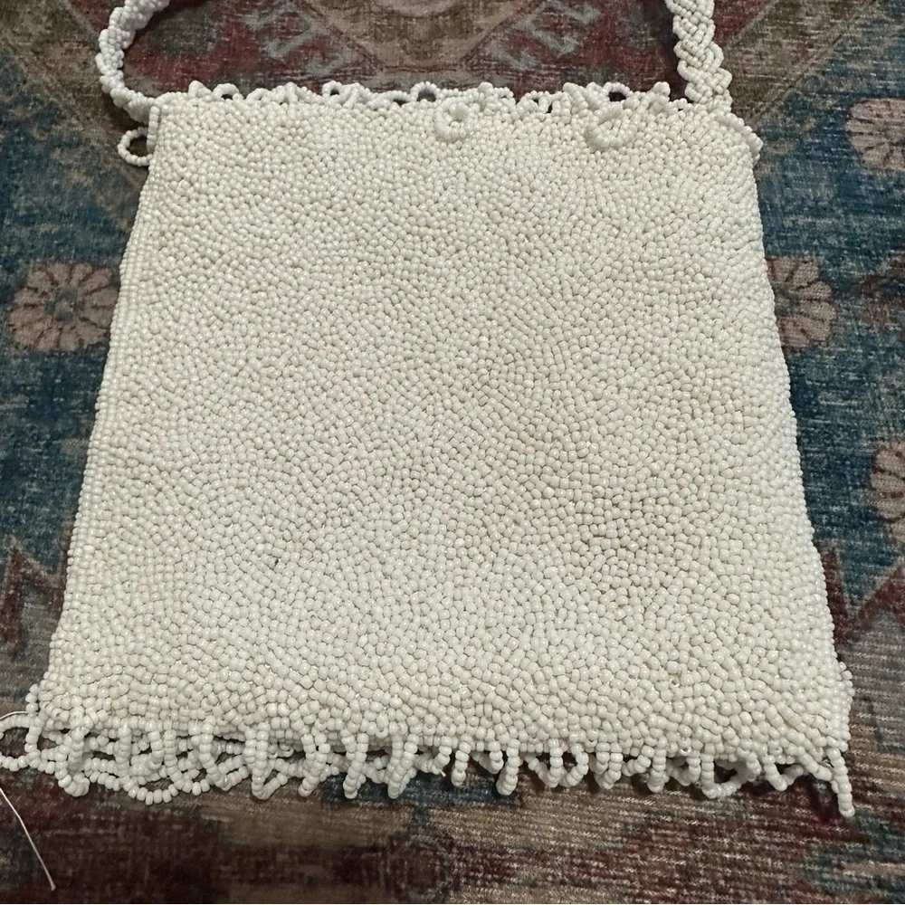 Vintage 80s Beaded Floral Purse | Pastel Boho Y2K Vibes 🌸 - Picture 4 of 6